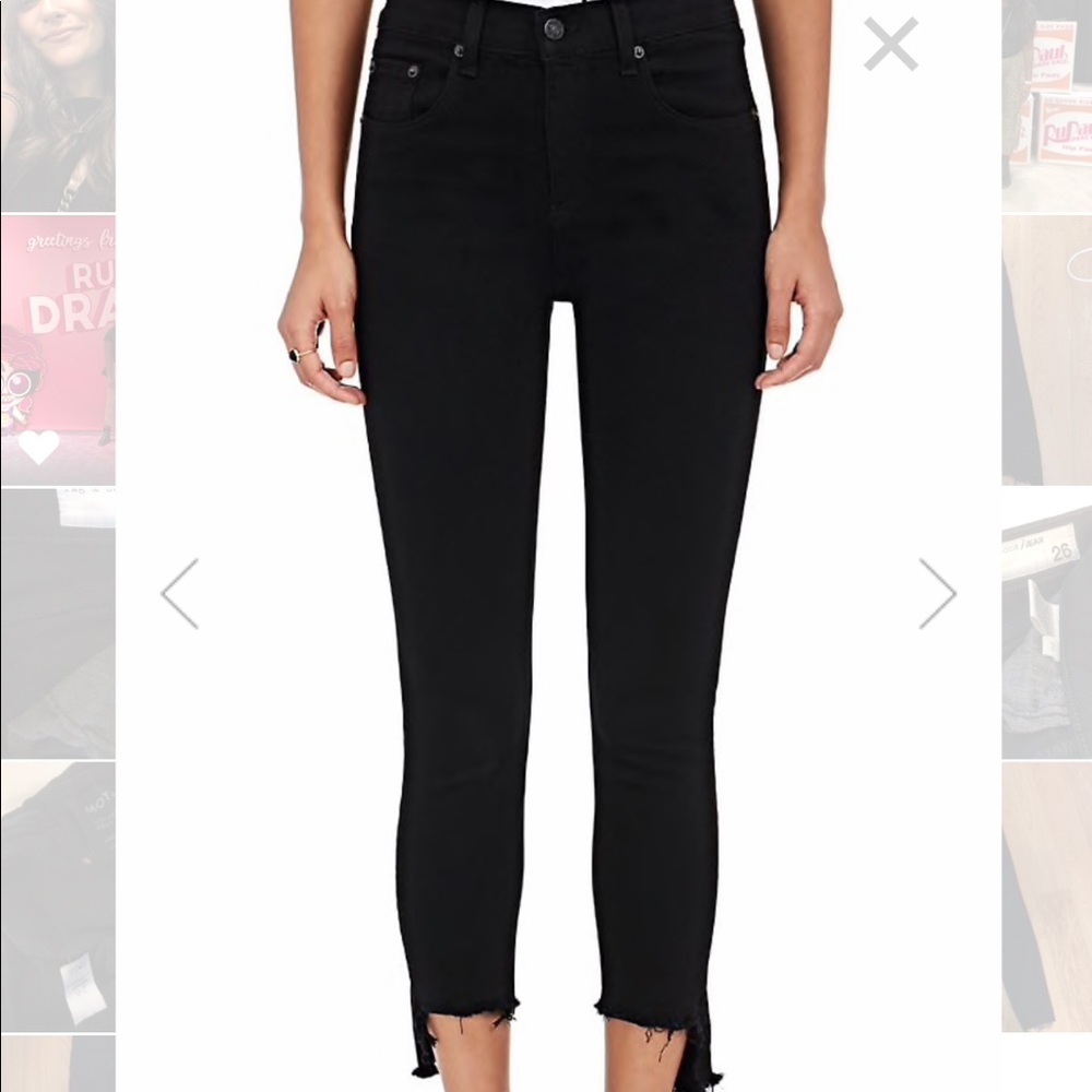 Rag & Bone Black 10 Inch Capri skinny Jeans